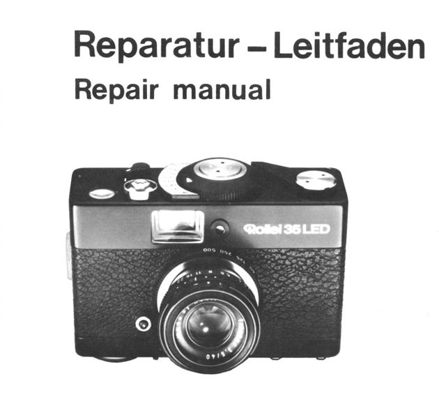 ROLLEI 35 LED film camera SERVICE MANUAL EXPLODED VIEWS PART